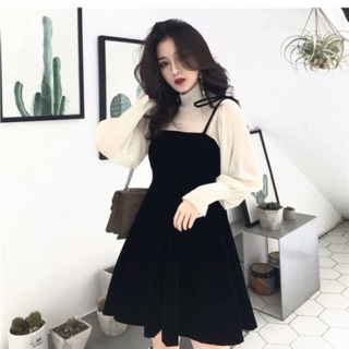 ☀️ SET VÁY XOÈ VX09 TIỂU THƯ TAY BỒNG HÀN QUỐC