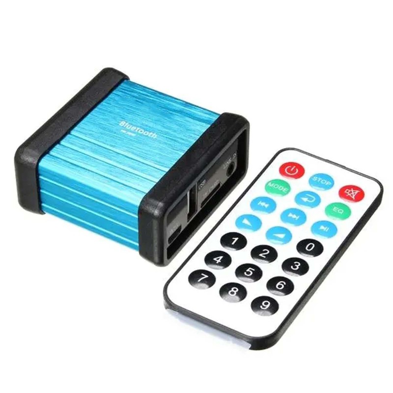 Bộ Giải Mã Tín Hiệu Âm Thanh Bluetooth Không Dây Cho Xe Ô Tô Kèm Remote Điều Khiển