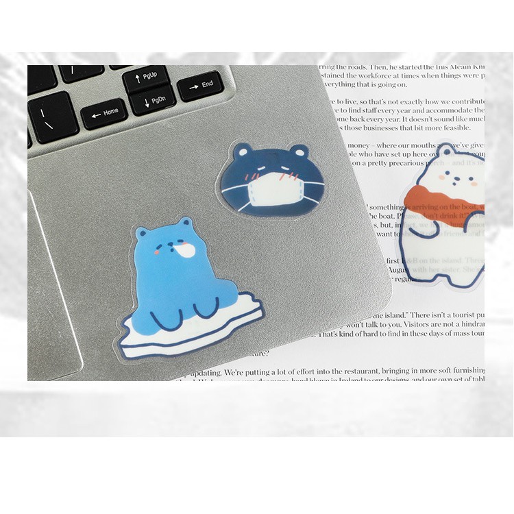 Set 20 Sticker Chim Cánh Cụt, Gấu Bắc Cực, Thỏ Bắc Cực, Koala Trang Trí Planner, Scarpbook