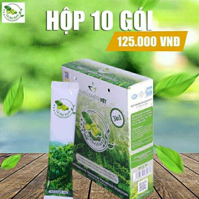 Cà phê Xanh hộp 10 gói chính hãng mẫu mới