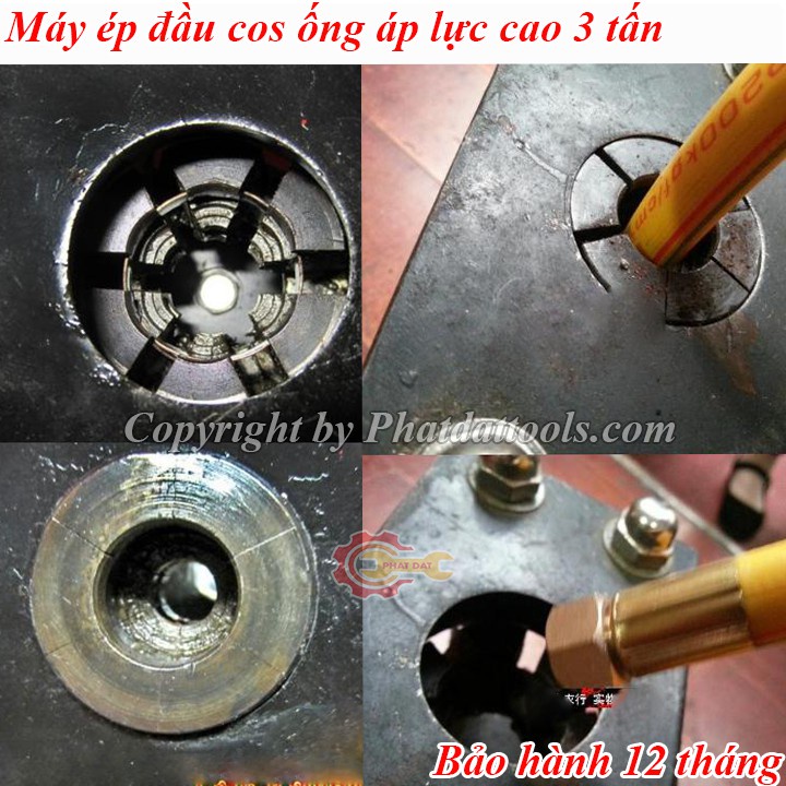 Máy ép đầu cos thủy lực ống dây cao áp 3 tấn-Ép dây rửa xe đầu rời,dây hơi,dây thủy lực