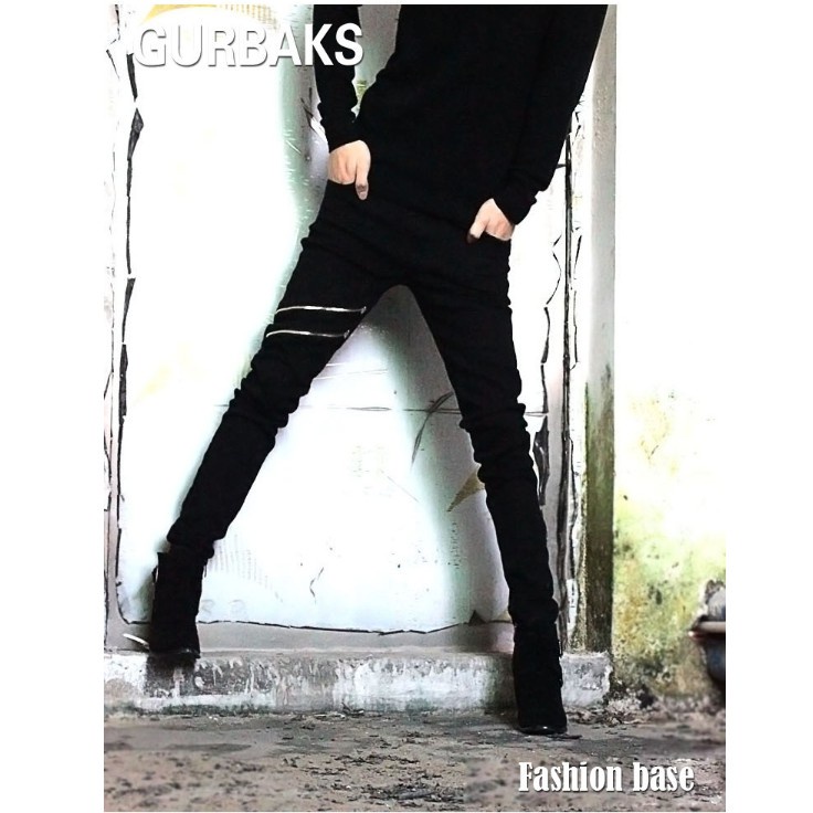 Quần Jean Dài Dáng Ôm Màu Đen Phong Cách Retro Thời Trang Mùa Thu Cho Nam