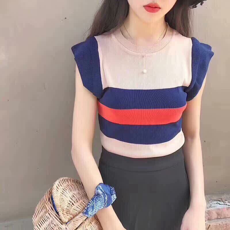 Áo len tay bèo pha màu_Xưởng May Quang Anh