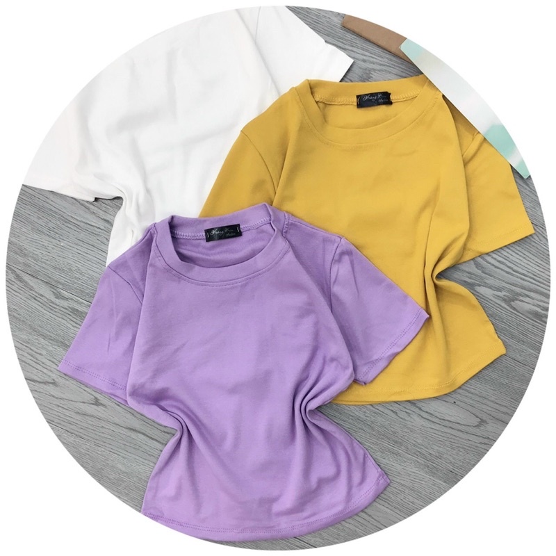 [Chuyên Sỉ] Áo thun croptop màu trơn, mặc đơn giản mà sang - hàng đẹp