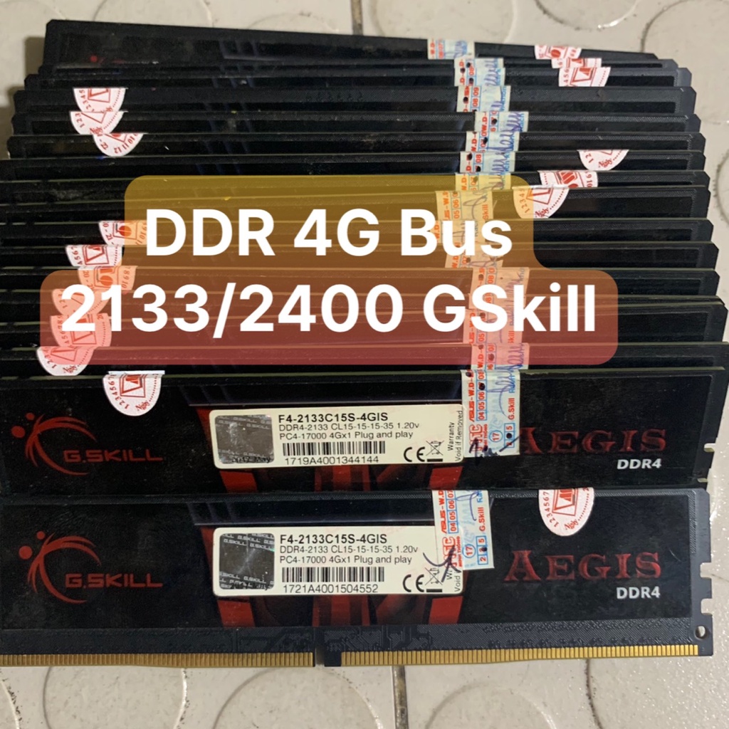 Ram DDR4 G.Skill Aegis(Ripjaws) 4GB - Bus 2133-2400 Tản Nhiệt Lá Và Thép Đẹp Không Kén Main - Vi Tính Bắc Hải thumbnail