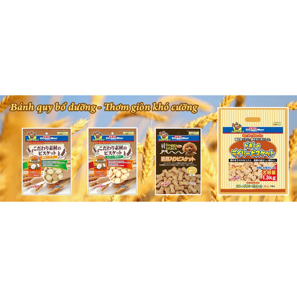Bánh thưởng cho chó xốp quy ngũ cốc 400g Doggyman, thức ăn snack vặt huấn luyện cún Con Mèo Xiêm