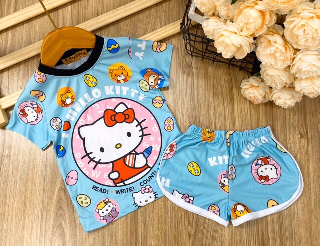 Bộ đùi bé gái thun lạnh mát mịn siêu yêu {size 8-36kg}