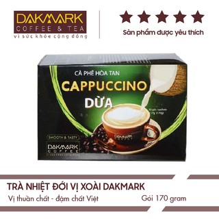Cà phê Cappuccino dừa hoà tan DakMark - Hộp 10 gói x 17 g