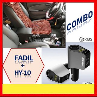 Bệ tì tay Fadil KIBBET+TẨU SẠC HY-10 Combo cho xe mới - Không dùng chung cho hộp tì tay i10 xpander vios