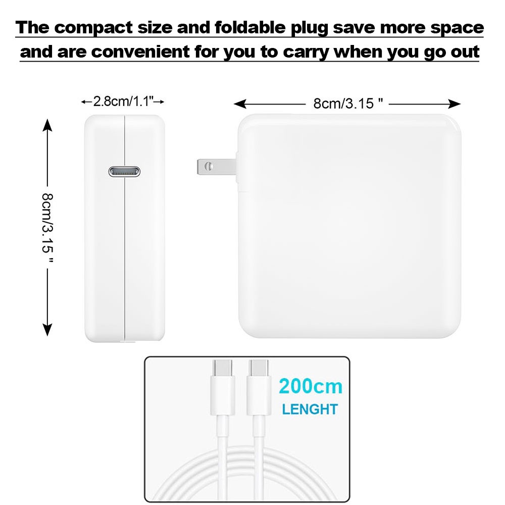 Bộ Sạc Nhanh USB C Cho Book Pro 13 "12" Type C PD Asus DELL HP 96W 87W 61W Mac