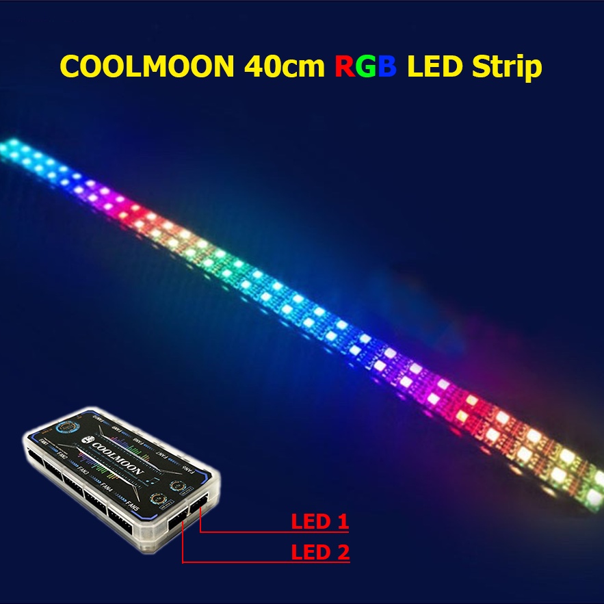 Dây LED RGB Coolmoon 40cm (đế nam châm)