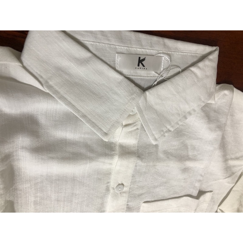 Áo Sơ Mi Trắng - Size L - 3655 Lỗi cổ áo 2 lớp keo. Nhưng sau giặt sẽ Binh thường