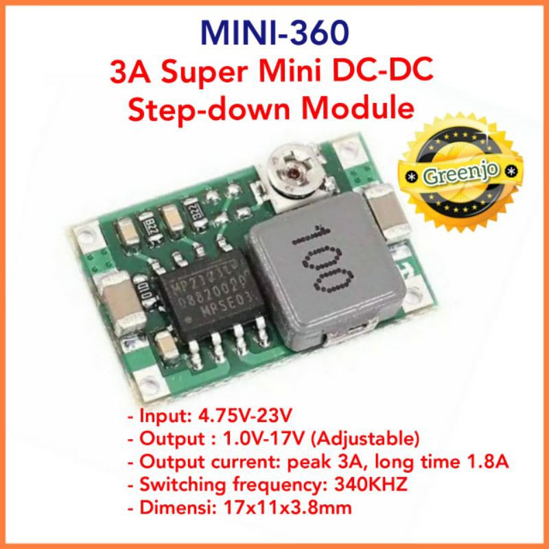 Mạch Giảm Áp Mini 3a Dc 4.75-23v Sang 1.0-17v / Lm 2596