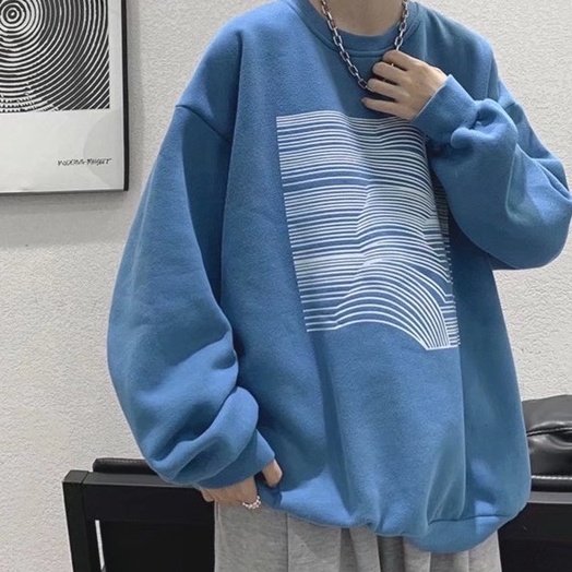 Áo Sweater Cổ Tròn Dáng Rộng Phong Cách Thời Trang Hàn Quốc Cho Nam Giới