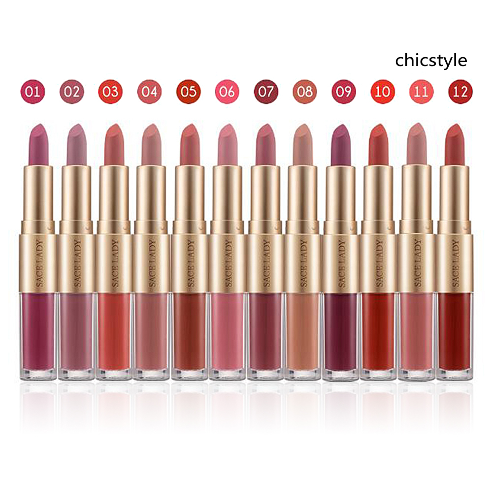 (Hàng Mới Về) Son Kem Sace Lady 2 Trong 1 Tông Lì Dưỡng Ẩm Trang Điểm Lâu Trôi