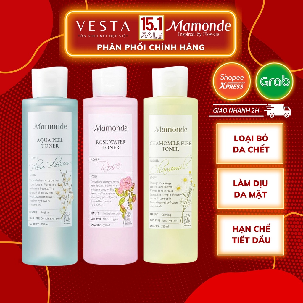 Nước Hoa Hồng Mamonde - Toner Nước Cân Bằng Da Làm Sạch Và Cung Cấp Độ Ẩm 250ml