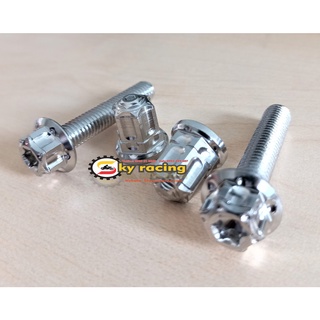 Cặp ốc inox 304 cnc s3 8li và tán 8li bít đầu gắn gác chân cho xe jupiter, sirius...