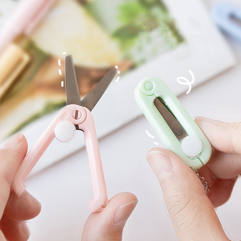 Kéo Gấp Bằng Thép Không Gỉ Kích Thước Mini Màu Sắc An Toàn Tiện Dụng C6934