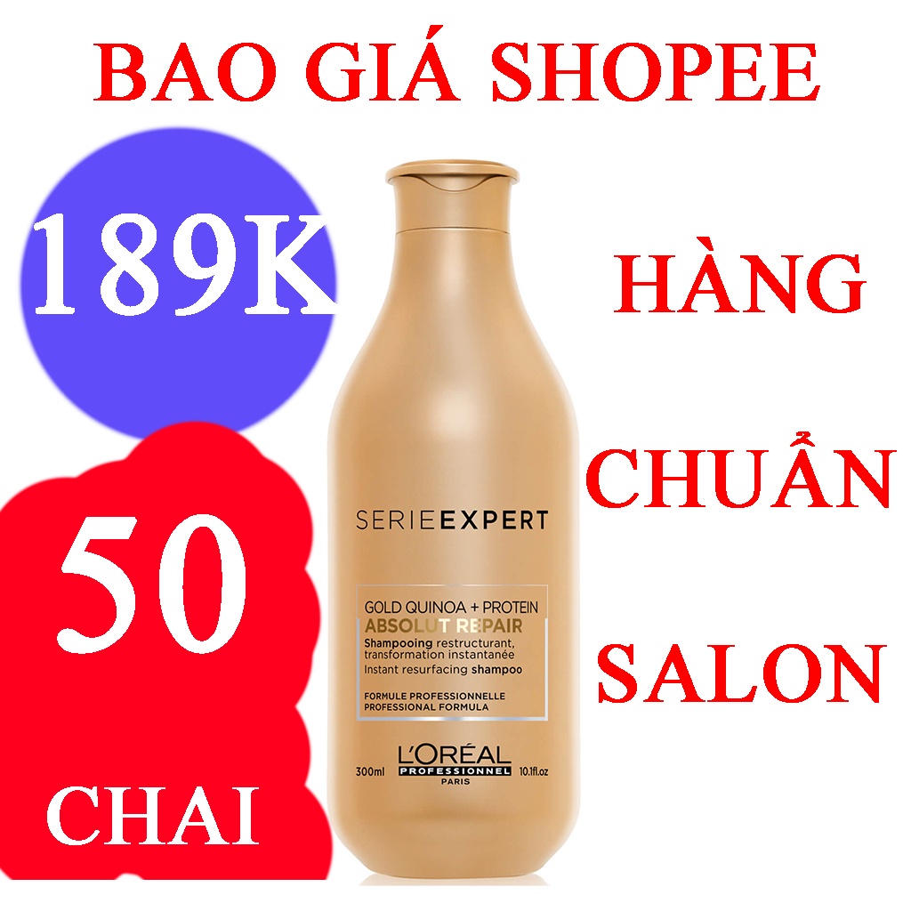 Dầu gội LOreal Professionnel phục hồi hư tổn toàn diện Serie Expert Absolut Repair Gold 300ml 500ml 1500ml - Muse House