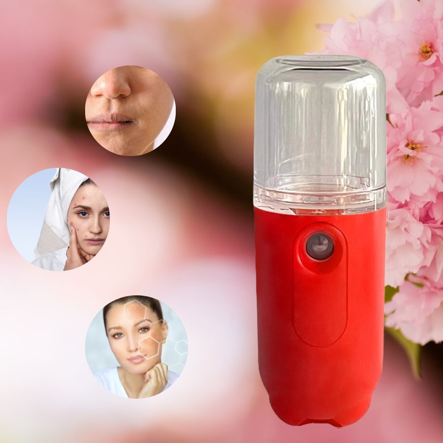 Máy Phun Sương Mini Cầm Tay Tạo Độ Ẩm Cấp Ẩm Chống Khô Da Làm Mát Không Khí Nơi Làm Việc Đèn Led Phát Sáng Đẹp Mắt
