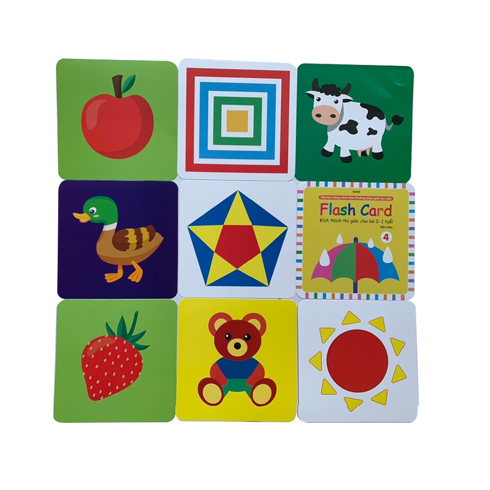 Thẻ Flash card kích thích thị giác cho bé từ 0-1 tuổi theo phương pháp giáo dục sớm