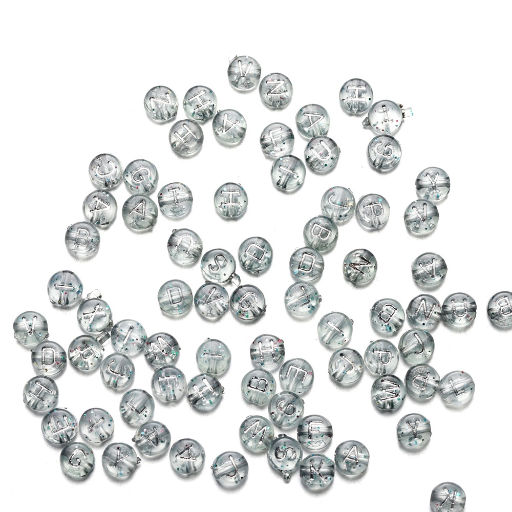 Set 100 hạt xỏ lỗ 4 * 7mm A-Z dùng làm vòng tay/ vòng cổ