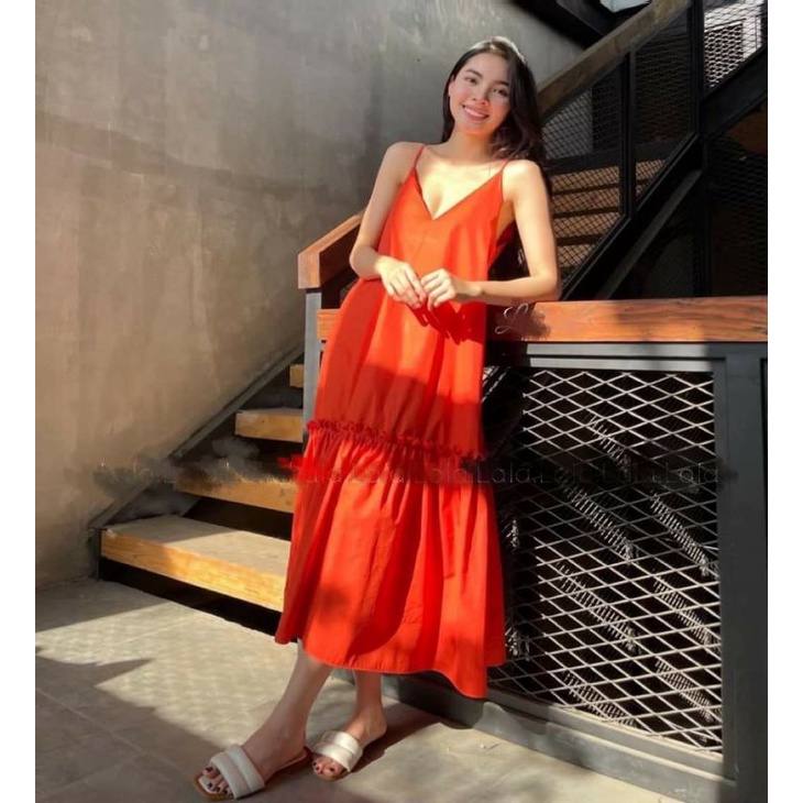 Đầm thô 2 dây midi