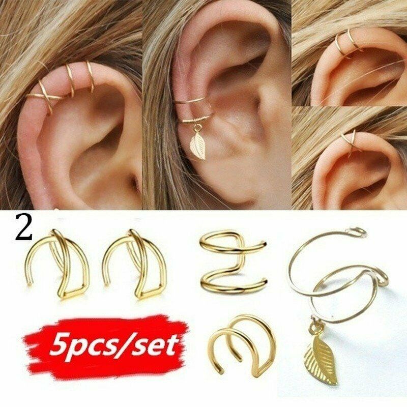Set 5 Hoa Tai Dạng Kẹp Thời Trang Dành Cho Nữ