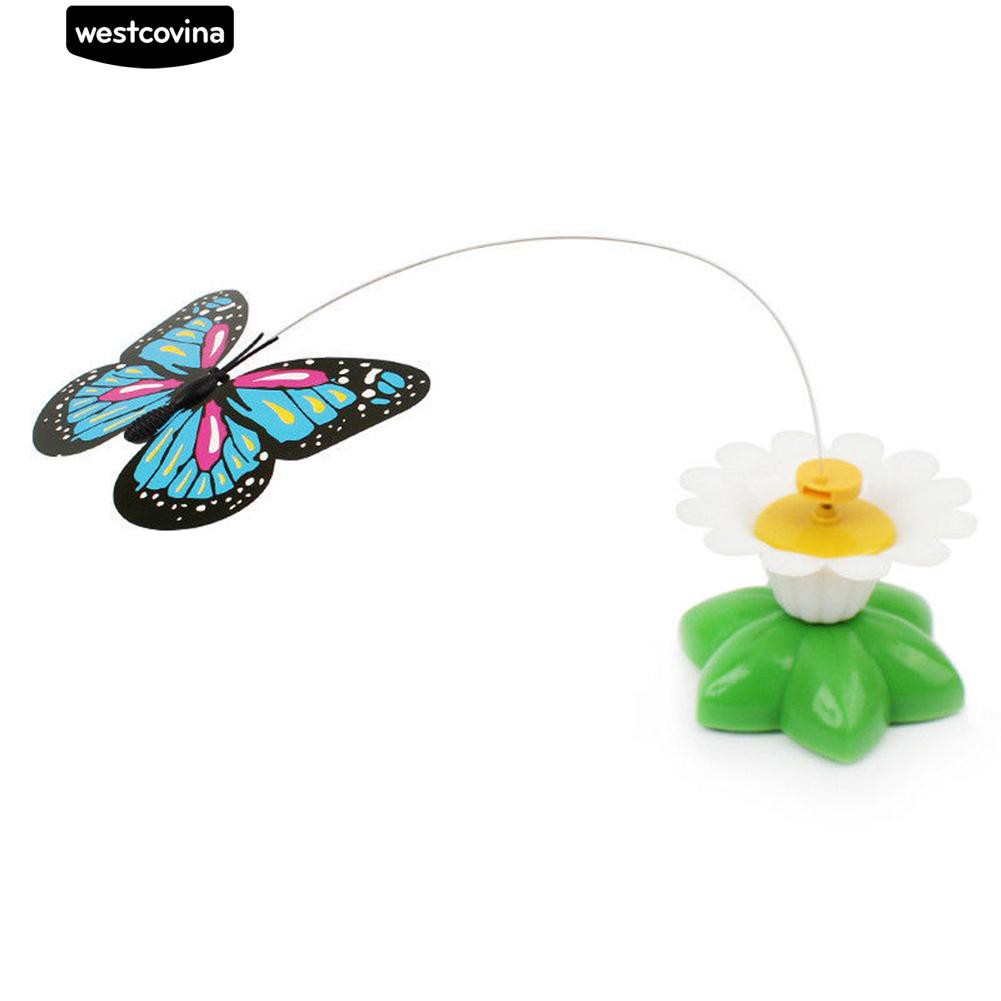 Đồ Chơi Tương Tác Có Đế Hình Hoa Gắn Bươm Bướm Thú Vị Cho Mèo Cưng