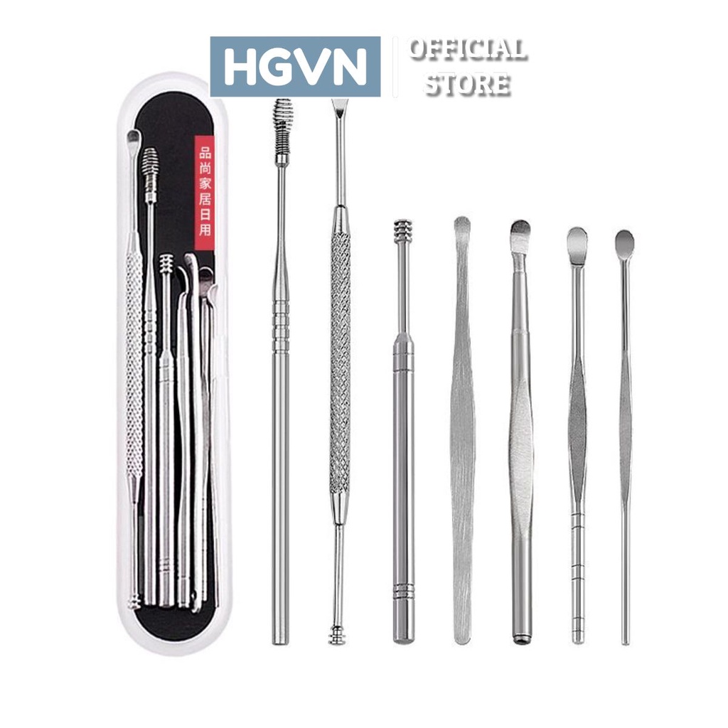 Bộ Dụng Cụ Lấy Ráy Tai 6 Món Kim Loại Có Hộp Đựng HGVN #241
