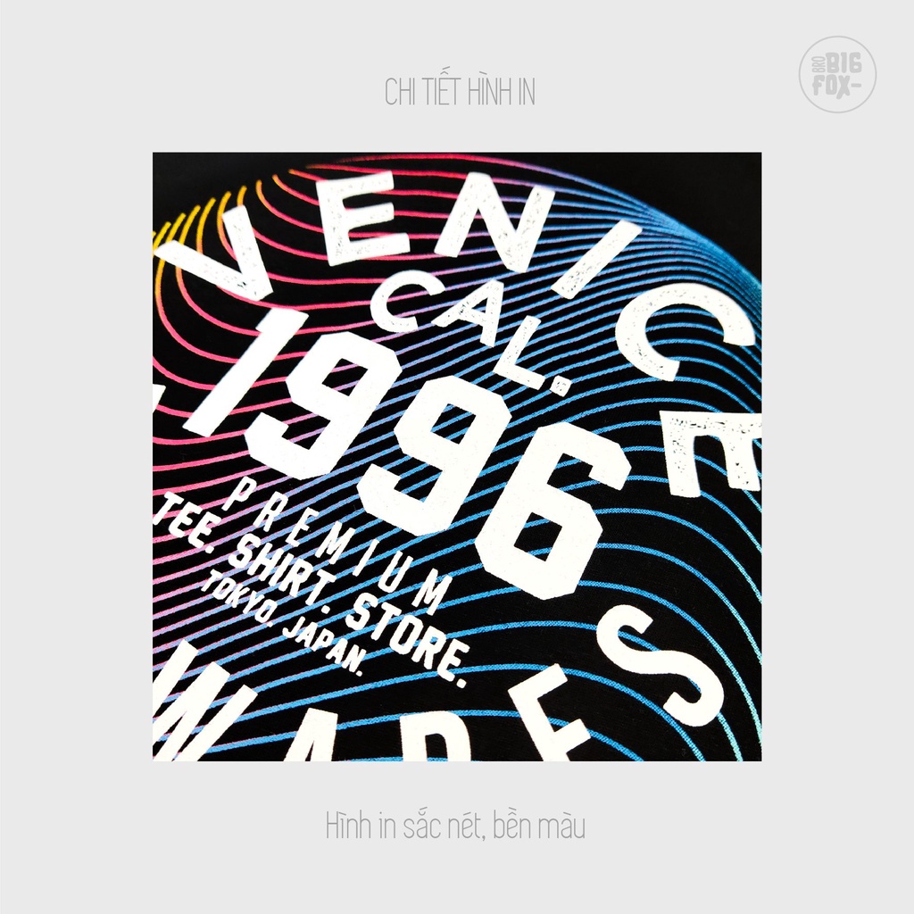 Áo Thun Bé Trai Size Đại Bigfox, Áo Phông Trẻ Em Dáng Rộng In Hình Venice 1996, Chất Cotton Xuất Khẩu 12-15 Tuổi