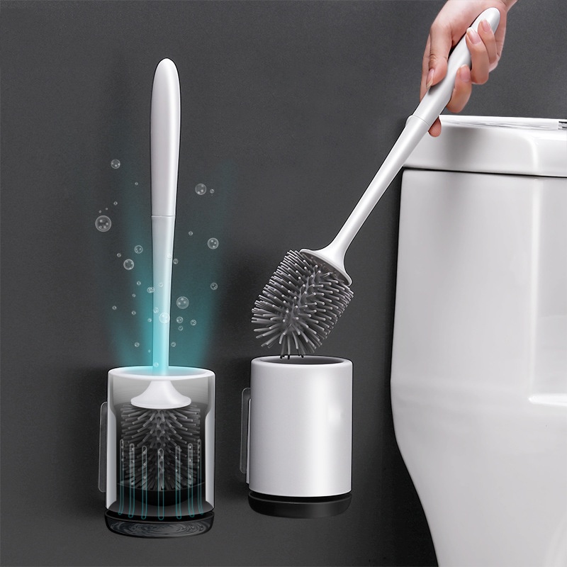 Chổi Cọ Vệ Sinh, Chà Toilet Bồn Cầu Dán Tường Không Cần Khoan Đục