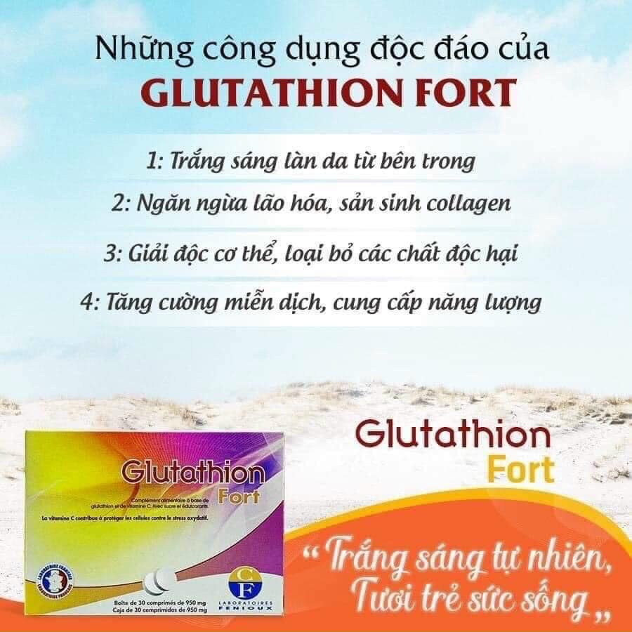 Viên Ngậm Glutathion Fort Trắng Da Pháp