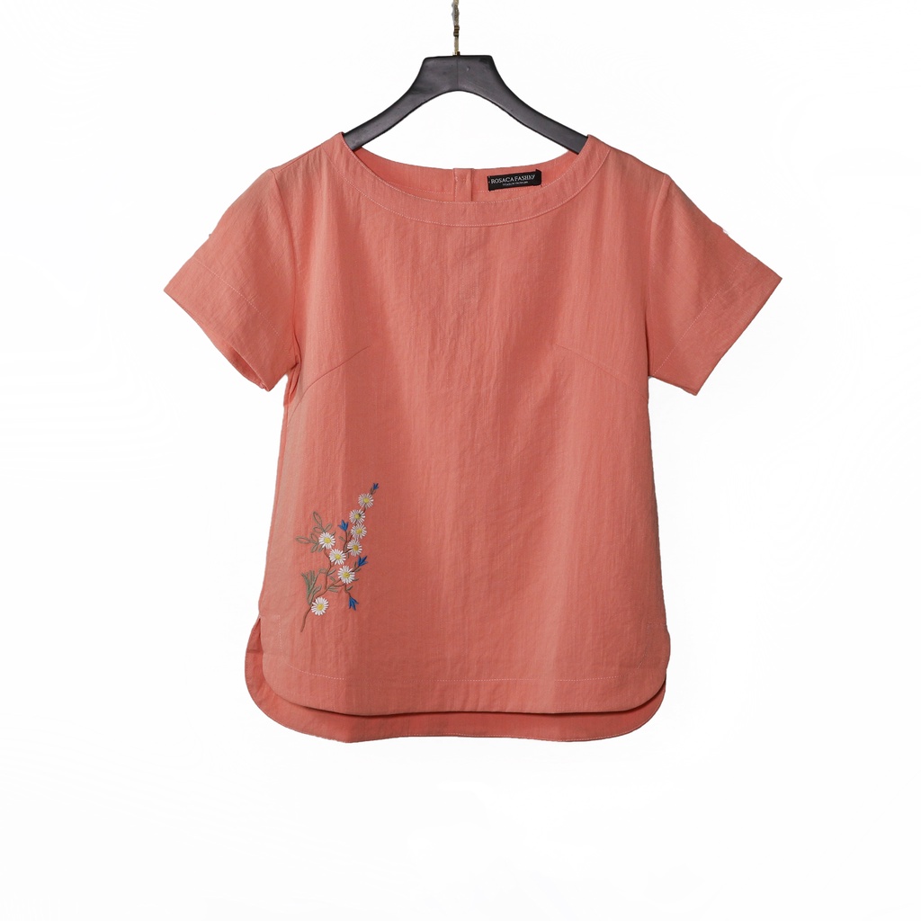 ÁO THUN NỮ TAY NGẮN, THÊU ĐẸP VẢI LINEN CAO CẤP ĐẸP