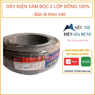 []DÂY ĐIỆN CÁP XÁM BỌC 2 LỚP ĐỒNG 100% - Bán lẻ theo mét nhé