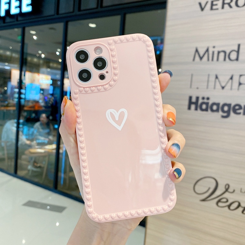 Ốp lưng iphone Tim viền cạnh vuông TPU 6 6plus 7 7plus 8 8plus x xr xs 11 12 pro promax