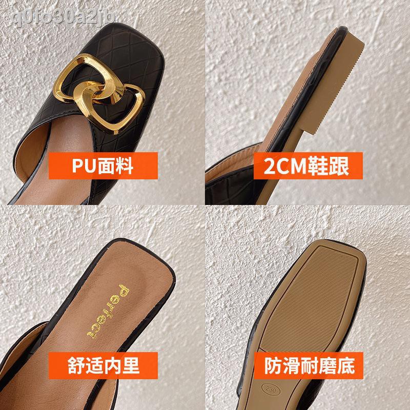 sandal cao┅❄◆Net người nổi tiếng nửa dép phụ nữ 2021 mới mặc mùa hè Baotou Muller giày tất cả các trận đấu đế ph
