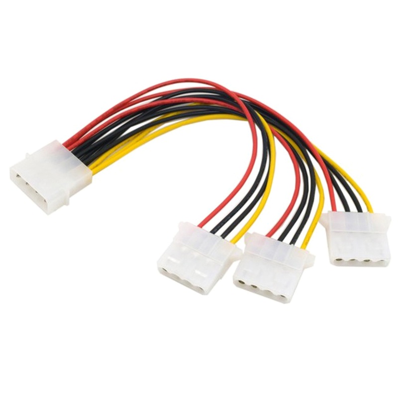 Set 2 Cáp Chia Nguồn 4 Pin IDE Từ 1 Đầu Cắm Sang 3 Cổng Molex- IDE 20CM 7 87in Chuyên Dụng