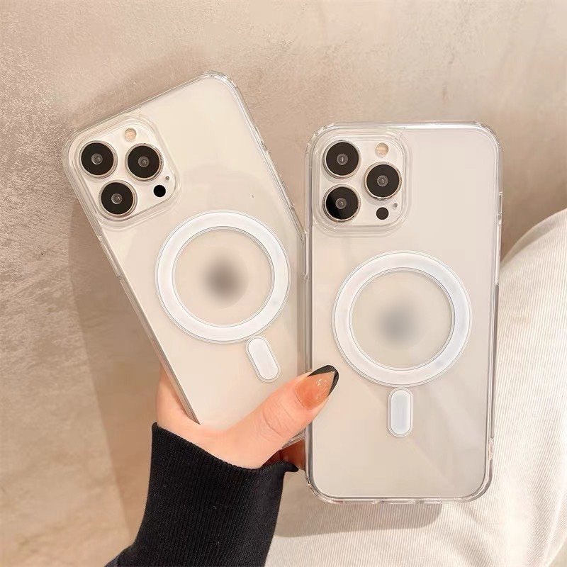 Ốp Lưng trong Hỗ trợ hút sạc không dây vòng tròn từ tính cho iphone X/XS/XR/Xsmax/11/12/13/14/15/Plus/Pro/Max/Promax