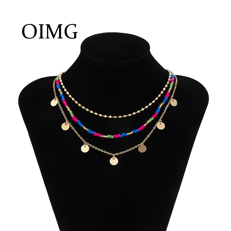 Vòng cổ choker bằng hợp kim kẽm phối tua rua nhiều màu sắc phong cách Bohemian thời trang cho nữ