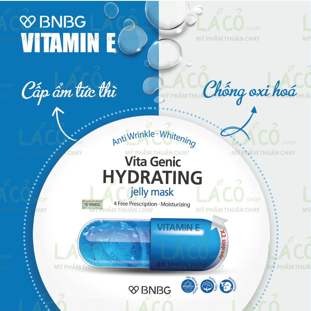 Mặt nạ BNBG Vita Mask chính hãng bnbg Vitamin E dưỡng ẩm đa tầng nuôi dưỡng da toàn diện mặt nạ Hàn Quốc xanh dương 30ml