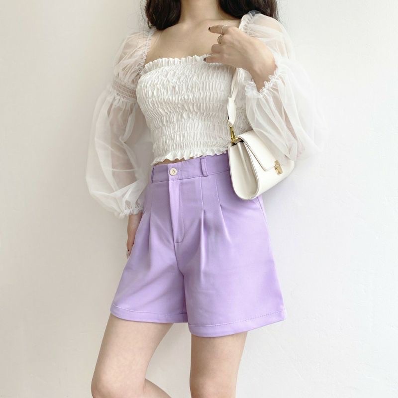 Quần Short Nữ Gập Gấu  Hàng Cao Cấp - Quần Đùi Ống Rộng Nhiều Màu Siêu Đẹp Hàng Cao Cấp