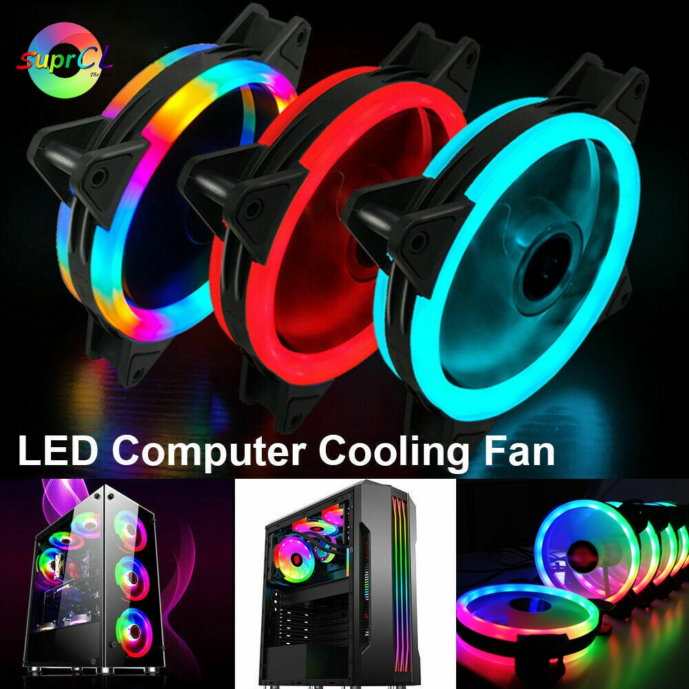 Quạt Tản Nhiệt Có Đèn LED Cầu Vồng 120mm/12cm Dành Cho Máy Tính