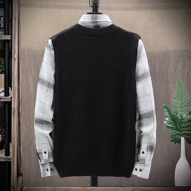 Áo Sweater Không Tay Thiết Kế Mới Đơn Giản Thời Trang Mùa Thu Đông Theo Phong Cách Hàn Quốc Cho Nam