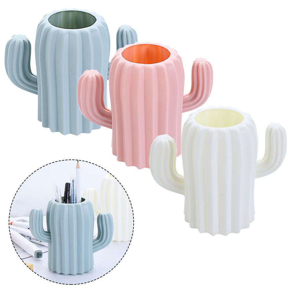Hộp đựng bút / đồ trang điểm để bàn hình cây xương rồng bằng nhựa nhiều màu sắc độc đáo Daphne
