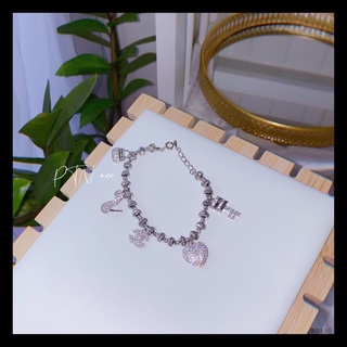 ᴾᵀᴺᵃᶜᶜ Lắc tay bi bạch kim 5 charm