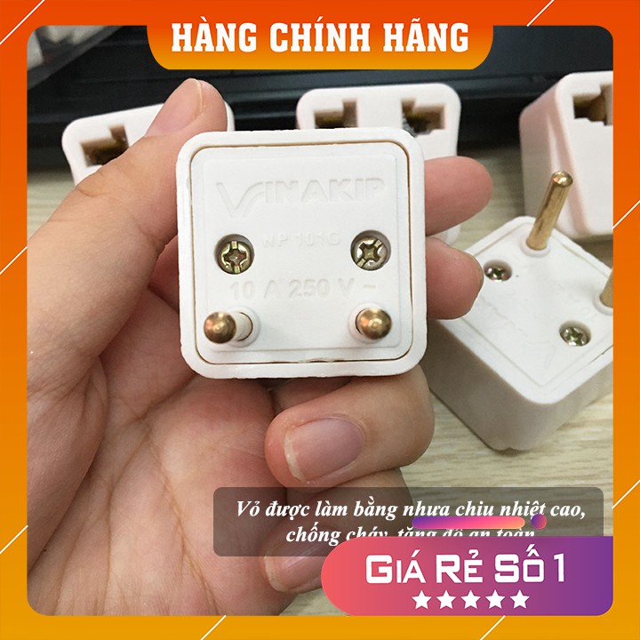 Phích Cắm Điện VINAKIP Chuyển Đổi Ổ 2 Chấu Thành 3 Chấu 10A-250V Tiện Dụng - smartlife.247