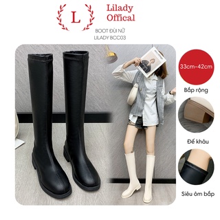 Boot đùi nữ cao cổ đế bệt 3-4 phân