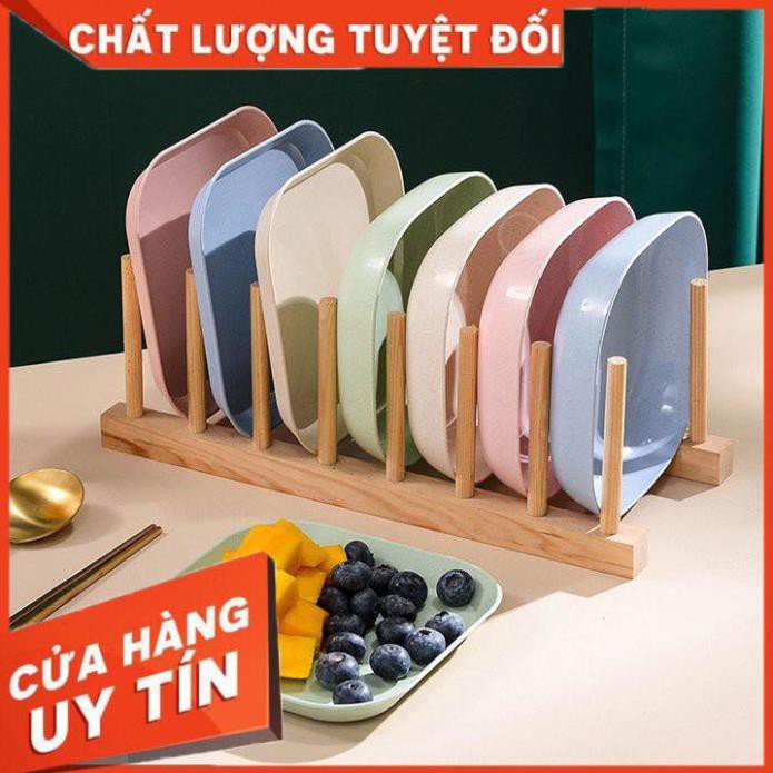 [Combo 8 - Loại 1] Set 8 đĩa nhựa lúa mạch an toàn, đĩa nhựa tròn, đĩa nhựa vuông đẹp, sâu lòng