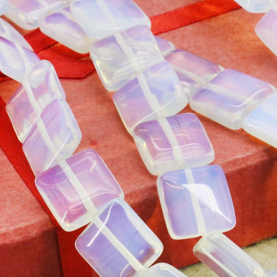 Opalite Hình Vuông Opal Rời Hạt Đá Ngọc Jasper DIY Trang Sức